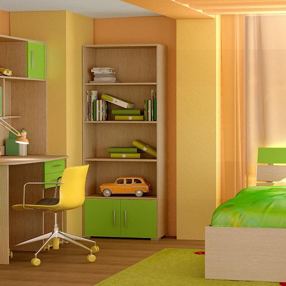 Βιβλιοθήκη παιδική 75cm δρυς-λαχανί - Image 3