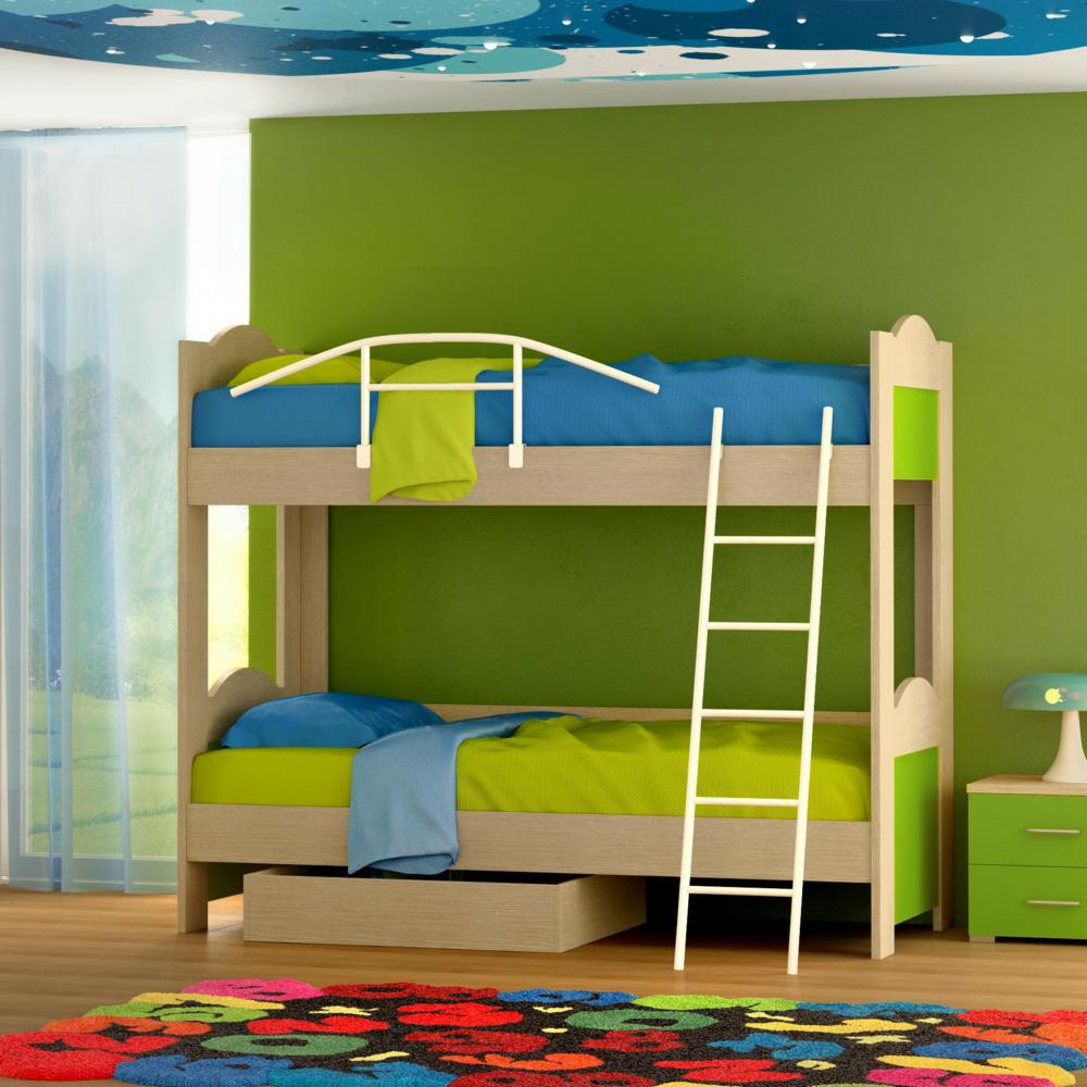 Κρεβάτι κουκέτα δρυς-λαχανί - Image 2