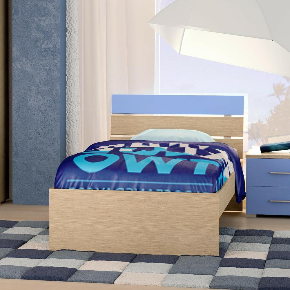 Κρεβάτι παιδικό "Νότα" δρυς-σιέλ - Image 2