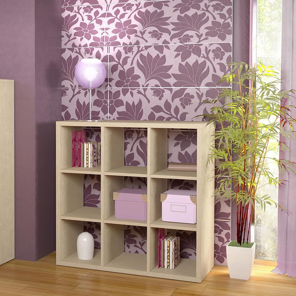 Κυβική βιβλιοθήκη 3x3 110cm δρυς - Image 2