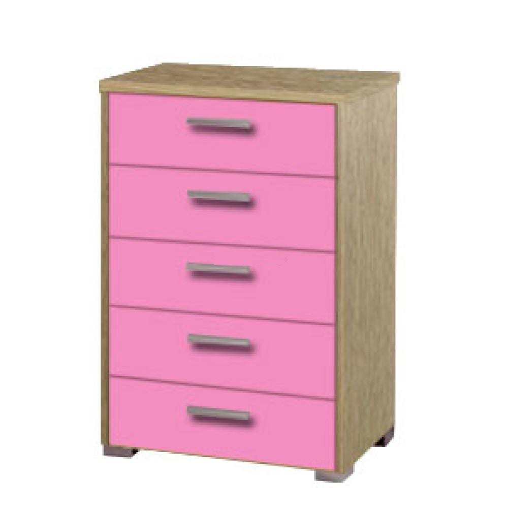 Συρταριέρα παιδική 5 συρτ. 60cm δρυς-ροζ - Image 2