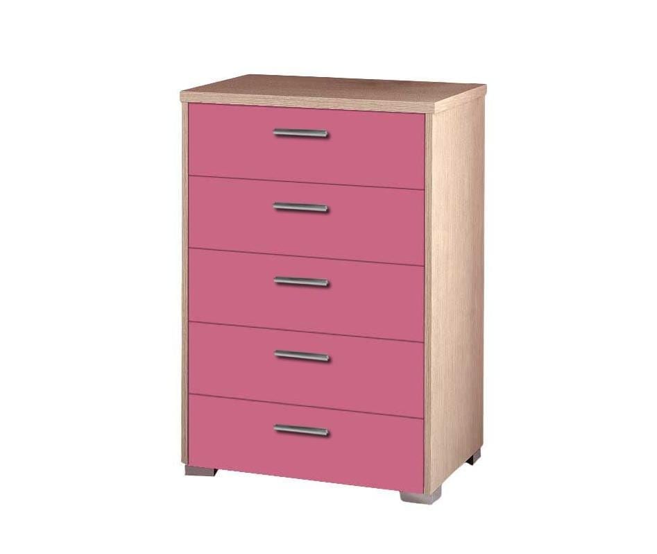 Συρταριέρα παιδική 5 συρτ. 60cm δρυς-ροζ
